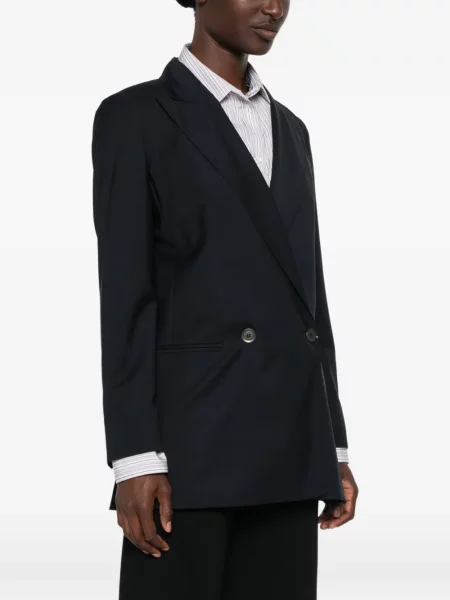 Vlněné dvouřadé sako Max Mara modré