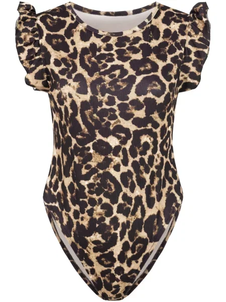 Tricou body maro / maro cappuccino negru