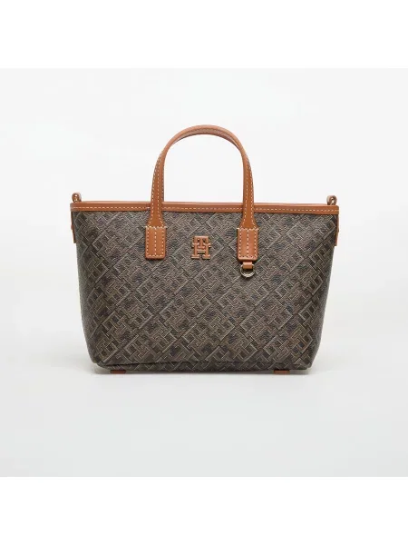 Torebka Tommy Hilfiger z naszywkami brązowa