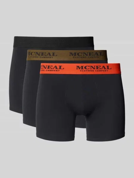Bokserki z elastycznym paskiem z logo w zestaw 3 szt. Mcneal czarne