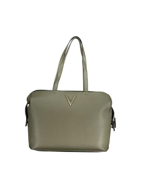 Lniana shopperka Valentino By Mario Valentino zielona