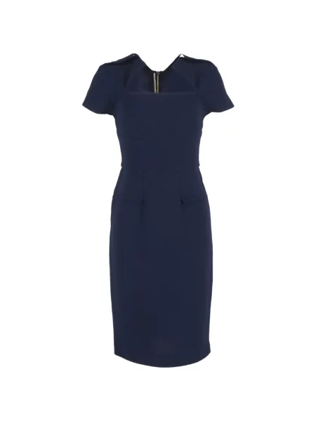 Rochie Roland Mouret de lână de costum albastru