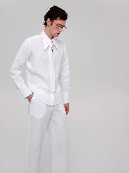 Лляні Штани GNIZDO білий