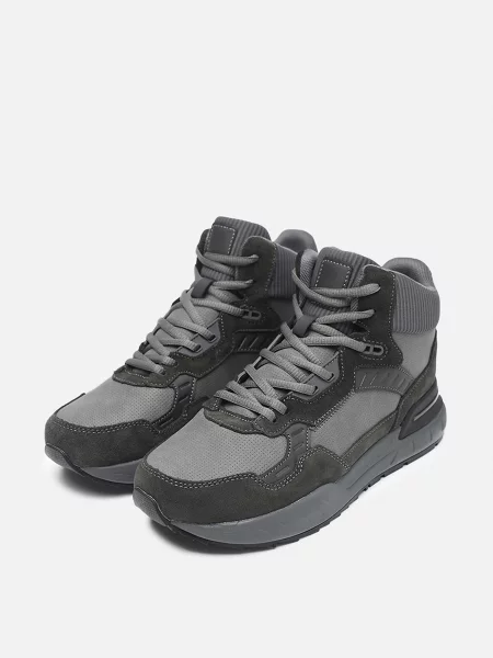 Черевики YUKI текстиль/замша сірий