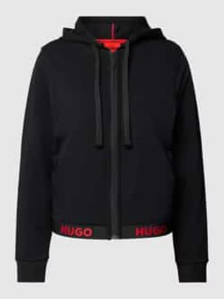HUGO bluza z kapturem gładka czarny