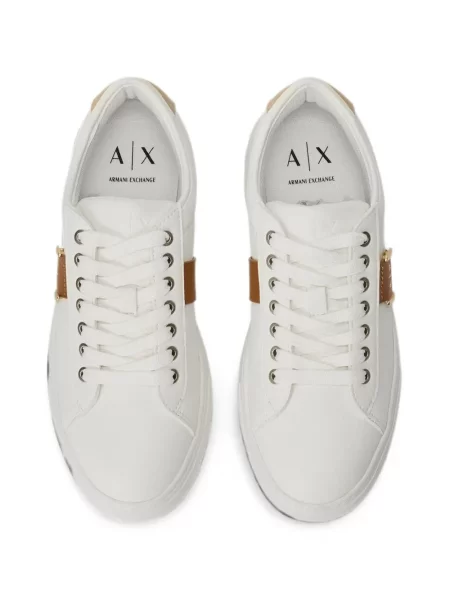 Sneakerși Armani Exchange cu autograf alb