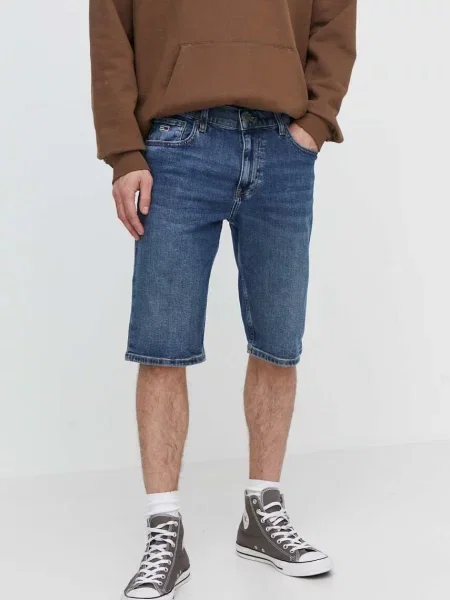 Дънков къс панталон Tommy Jeans синьо