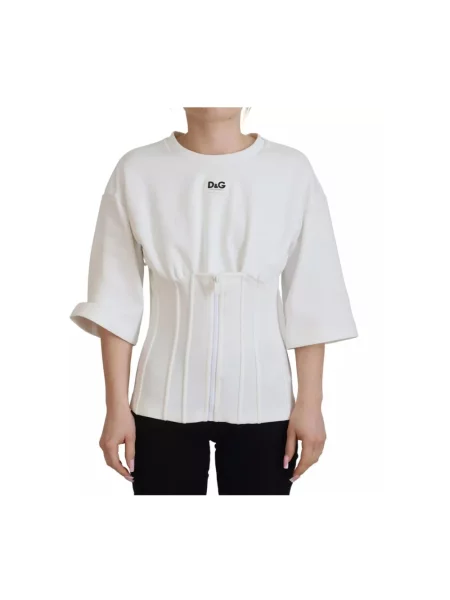 Koszulka Dolce And Gabbana ze stretchu biała