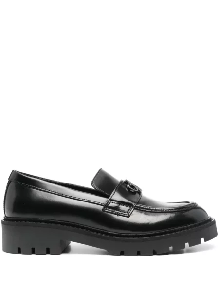 Kožené loafers Calvin Klein Jeans černé