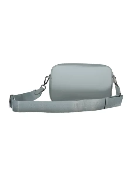Lniana torebka crossbody Calvin Klein niebieska