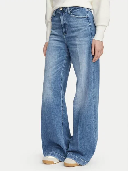 Guess Blugi Wide Leg albastru