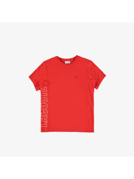 Поло Lacoste.com с круглым вырезом красное