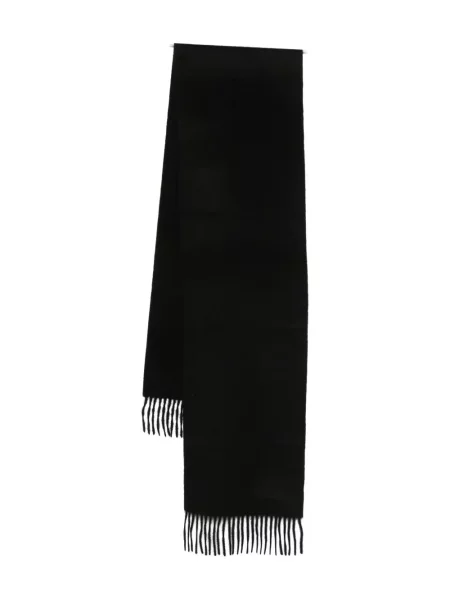 Fular Paul Smith cu franjuri din cașmir negru