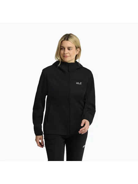 Geacă softshell pentru femei Jack Wolfskin Windhain 2 Hoody black negru