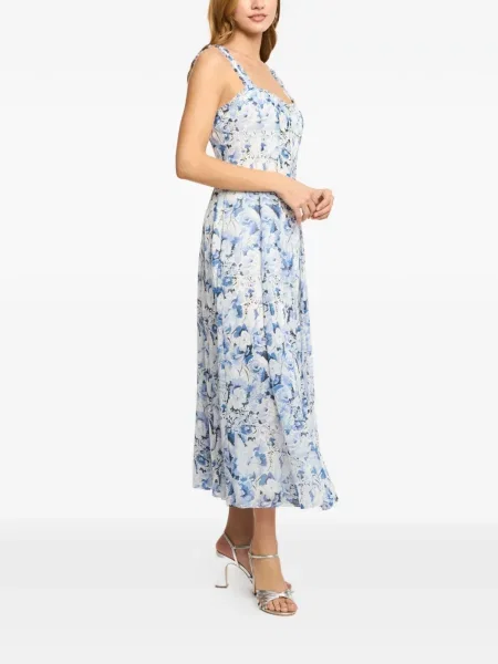 Rochie Cinq A Sept cu model floral cu imagine albastru
