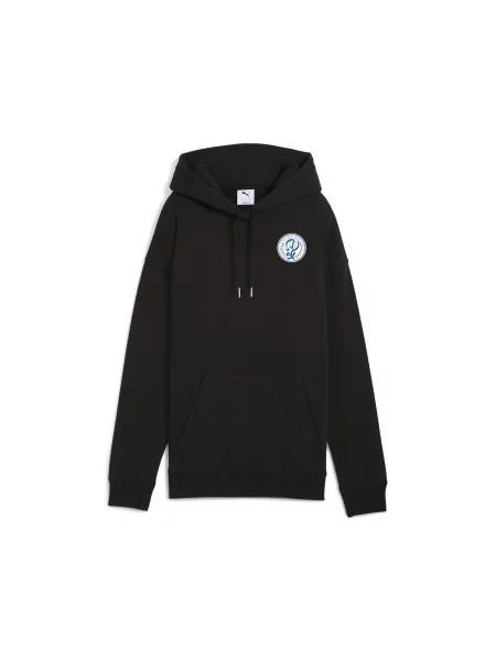 Luźna bluza z kapturem Wardrobe Essentials Sports Legacy z grafiką czarna