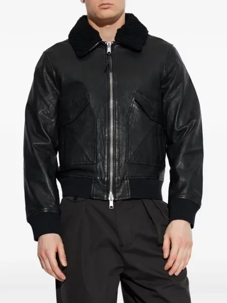 Geanta de piele Allsaints negru