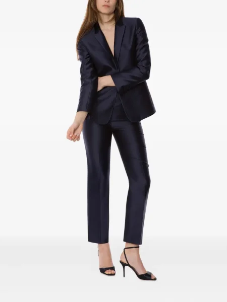 Pantaloni Alberta Ferretti din satin albastru
