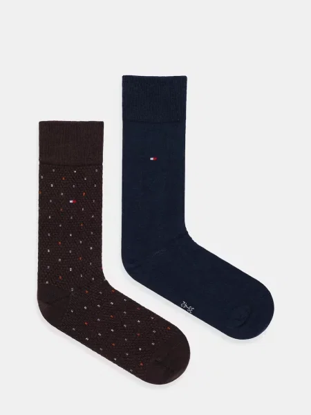 Чорапи Tommy Hilfiger 2 чифта кафяво
