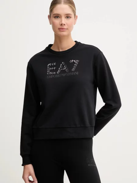 Emporio Armani bluză cu imprimeu negru