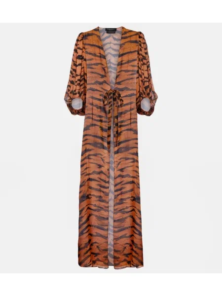 Jedwabna sukienka Adriana Degreas z nadrukiem czarna