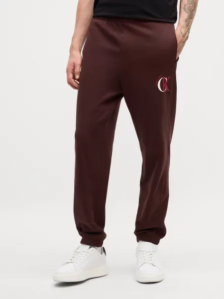 Calvin Klein Jeans Hlače rjava / rdeča bela