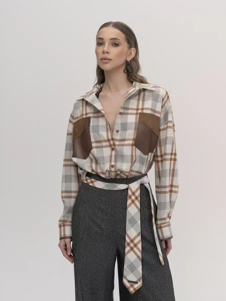 Сорочки Seven Eleven бавовна/поліестер/еластан бежевий