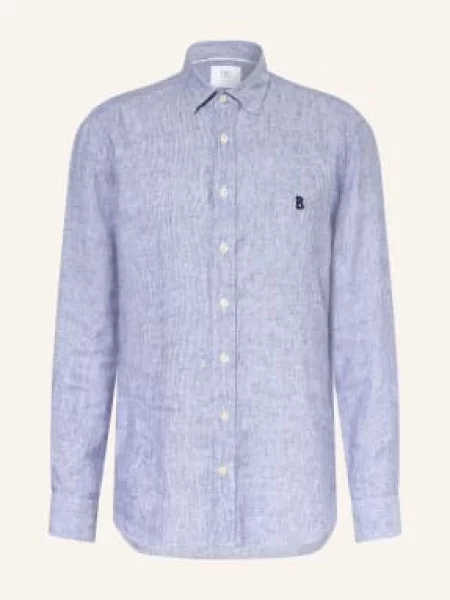 Bogner Lněná Košile Timi Regular Fit modrá bílá