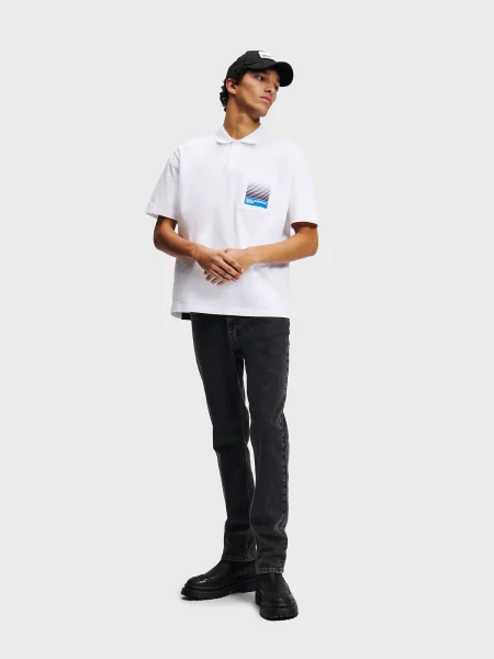 Поло Karl Lagerfeld Jeans білий