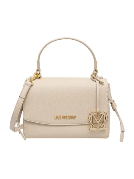 Love Moschino torebka z imitacji skóry beżowa