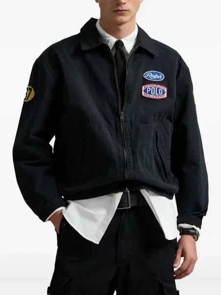 Haftowana koszulka polo Polo Ralph Lauren w paski ze sznurkiem niebieska