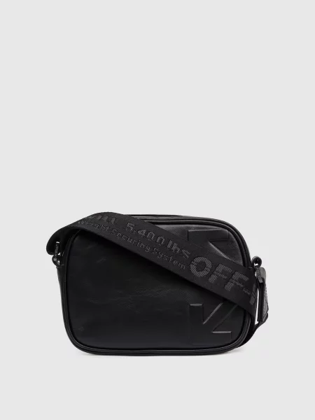 Шкіряна сумка з тисненням логотипа Off-white чорна