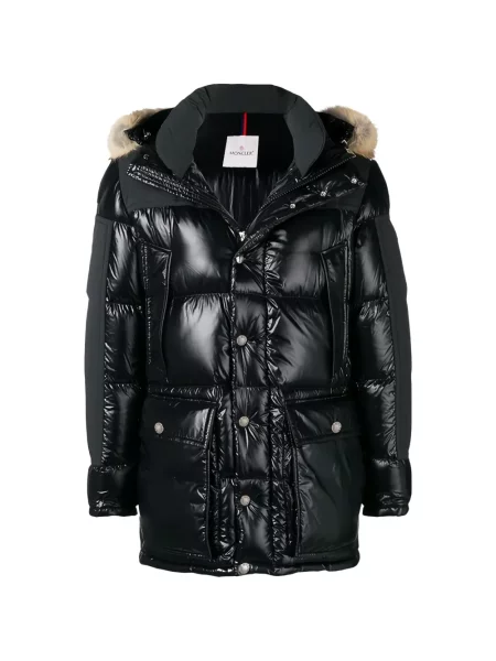 Geacă cu puf Moncler cu glugă negru