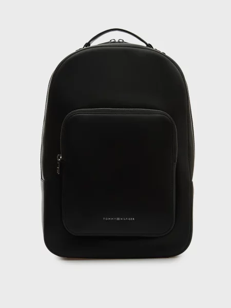 Кожаный рюкзак Tommy Hilfiger в деловом стиле черный