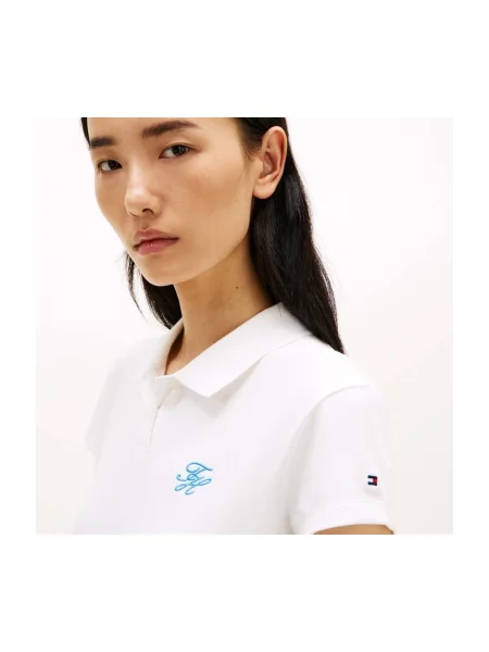 Polo majica Tommy Hilfiger s autogramom bijela