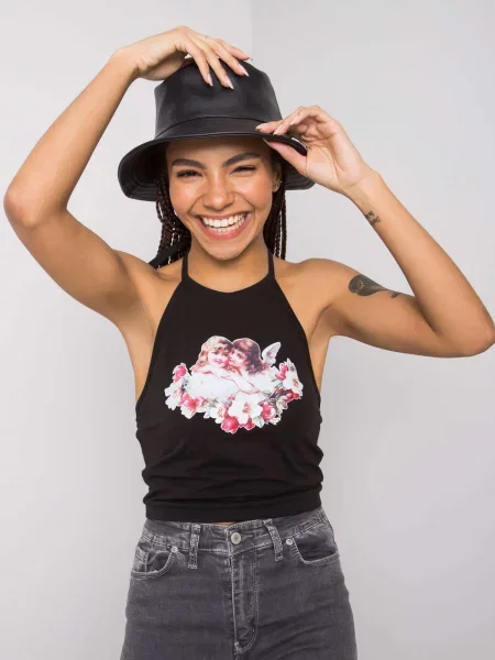 Tricou Fashionhunters scurt negru