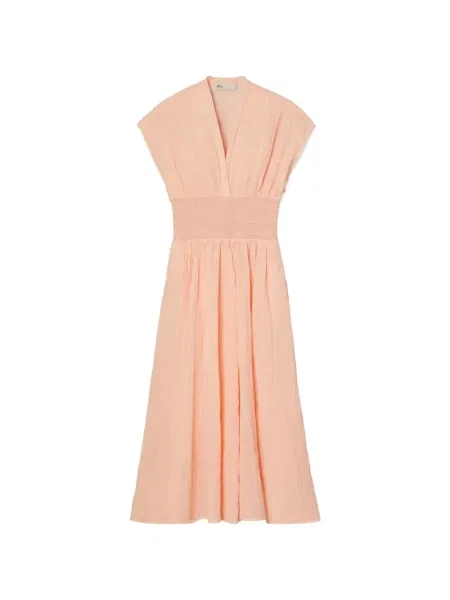 Rochie Tory Burch de in cu decolteu în V roz