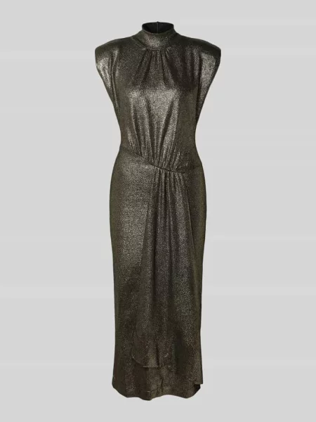 Sukienka wieczorowa o dopasowanym kroju z lureksu model ‘IQUARIUS’ Essentiel Antwerp srebrna