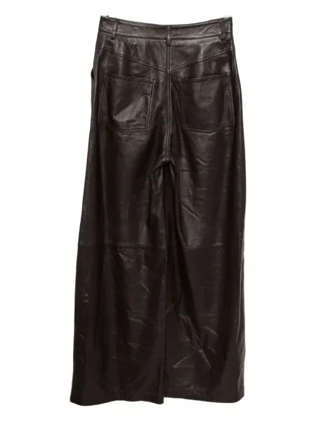 Pantaloni Yves Salomon din piele maro