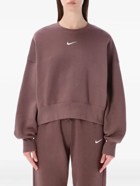 Hanorac cu glugă Nike cu decolteu rotund cu autograf de jumătate de fermoar roz