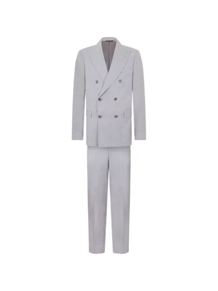 Costum Brooks Brothers de lână cu două rânduri de nasturi de costum gri