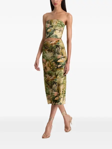 Fustă midi Alice + Olivia verde
