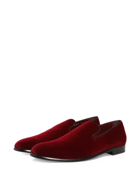 Loaferice Dolce & Gabbana od samta slip-on crvena