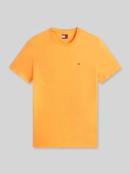 Krój slim fit t-shirt model TJM XSLIM JASPE HTR TEE E' Tommy Jeans pomarańczowa