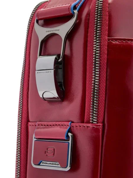 Bőr laptoptáska Piquadro autogrammal piros