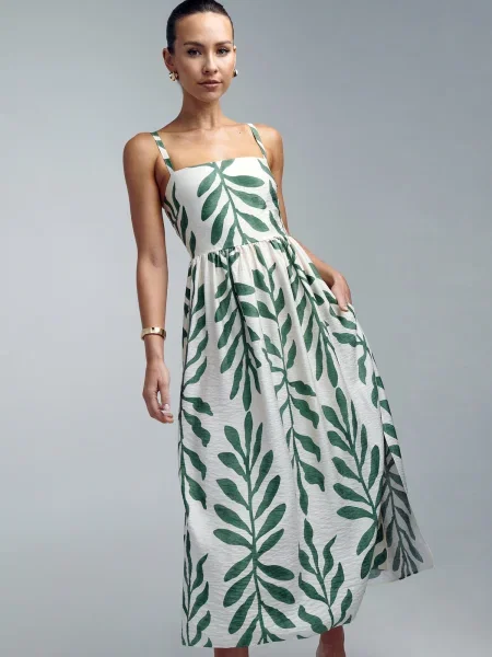 St MRLO Rochie Lanah verde alb