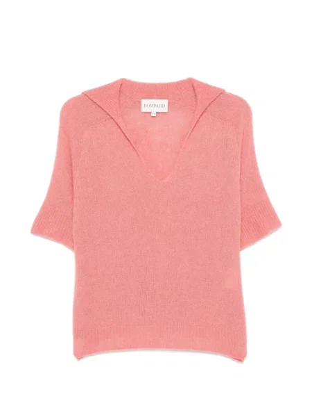 Къс топ Bompard с V-образно деколте розово