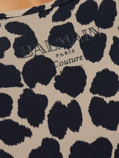 Costum de baie Balmain cu imagine cu model leopard negru