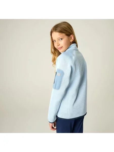Bluza Newhill Junior z zamkiem błyskawicznym i polarem Marl niebieska