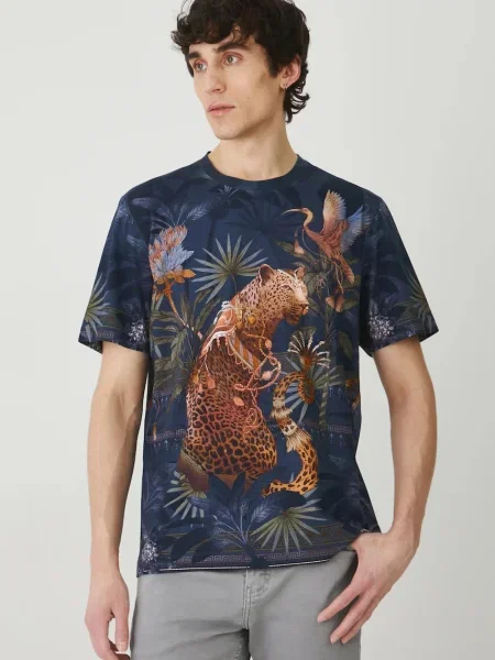 Тениска Medicine с десен тъмносиньо